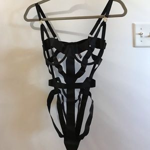 Brand new, black bondage Victoria’s Secret one piece lingerie.